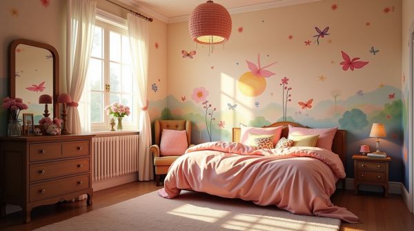 Créez un univers féérique avec du papier peint chambre fille